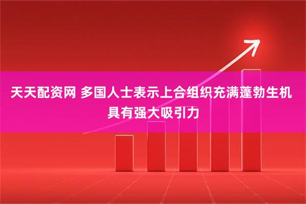 天天配资网 多国人士表示上合组织充满蓬勃生机 具有强大吸引力