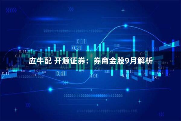应牛配 开源证券：券商金股9月解析